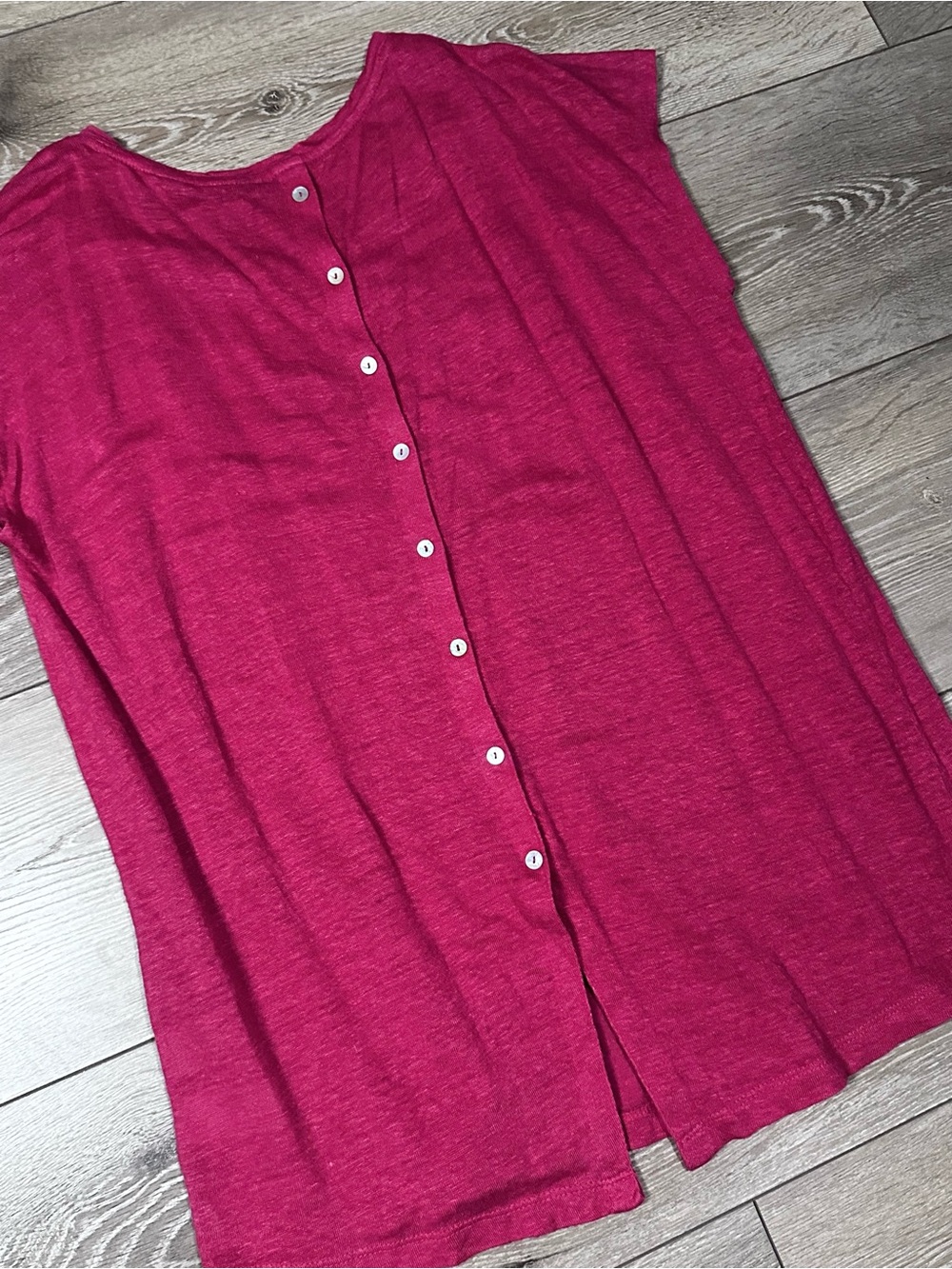 Women's Fuchsia Cap-Sleeve Tee - Picture 11 of 11
